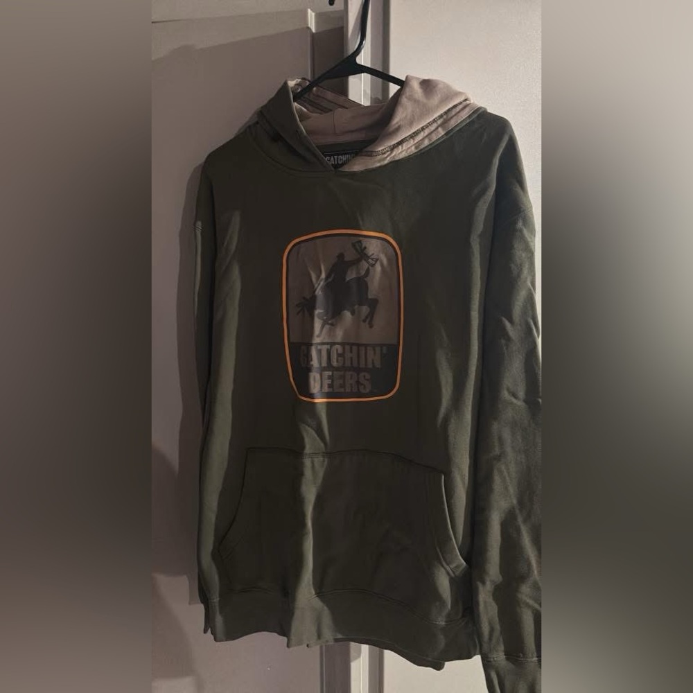 Olive Green Graphic Hoodie